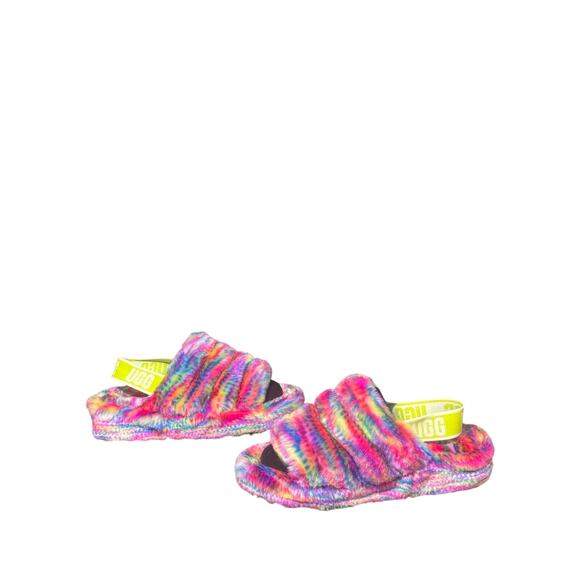Ugg fluff slippers multicolor size 8 - Picture 1 of 7